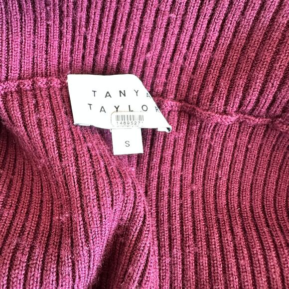 Tanya Taylor Burgundy Off the Shoulder  Knit Top SMALL Merino Wool Designer $300 - Picture 11 of 11